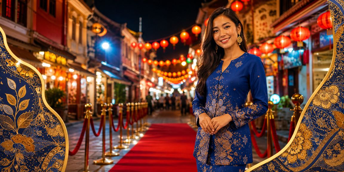 Pengguna Melaka dalam baju kurung mengakses aplikasi kasino vegas108 di telefon pintar