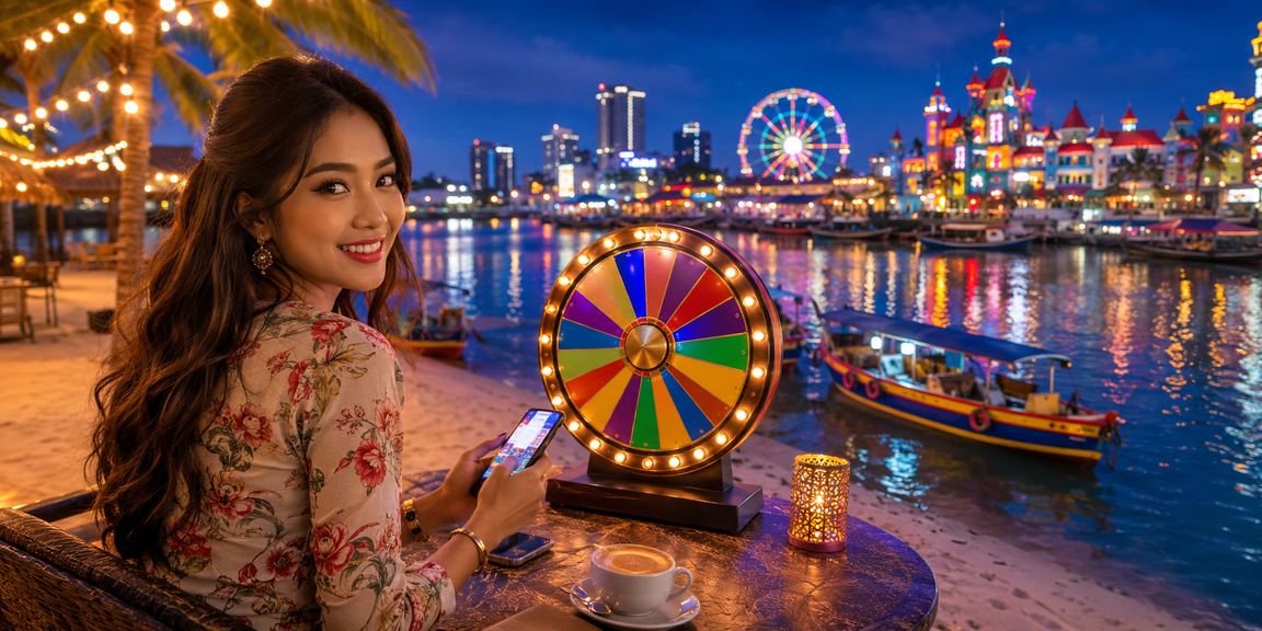 Skrin cabutan bertuah dan ganjaran dalam platform taruhan Malaysia